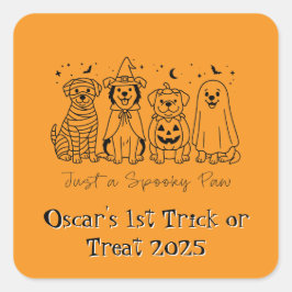 Schattigee aangepaste puppy Halloween Vierkante Sticker