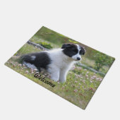 Schattigee aangepaste puppy welkom deurmat (Schuin)