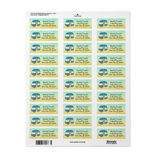 Schattigee aangepaste retourexadreslabel voor road etiket (Full Sheet)