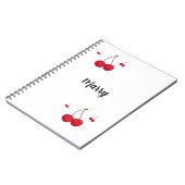 Schattigee aangepaste rode kersen notitieboek (Linkerzijde)