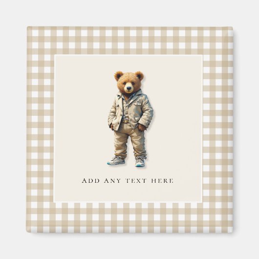 Schattigee aangepaste teddy magneet (Voorkant)