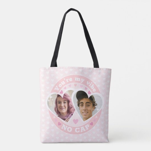 Schattigee Aangepaste Valentijnse Foto Tote Bag (Achterkant)