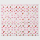 Schattigee aangepaste Waterverf Cherry Bow Coquett Cadeaupapier (Vlak)