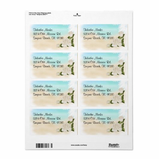 Schattigee Aangepaste Zanderige Lichte Adresetiket Etiket (Full Sheet)