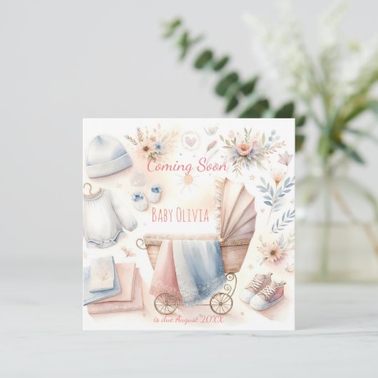 Schattigee aankondiging binnenkort Uitnodiging (Staand voorkant)