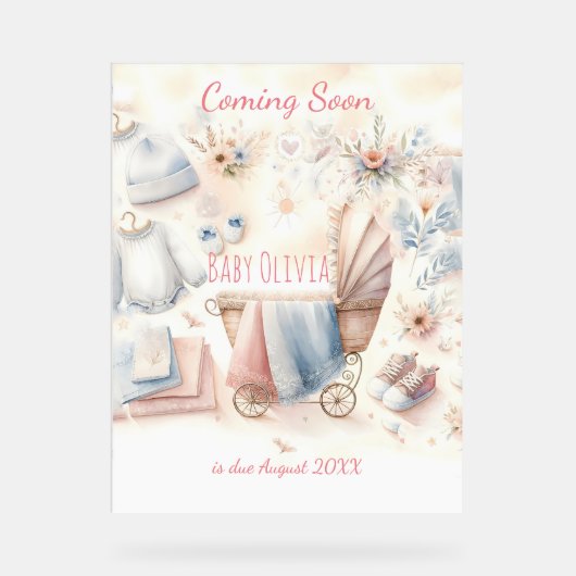 Schattigee aankondiging binnenkort Uitnodiging Acryl Bord (Voorkant)