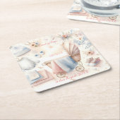 Schattigee aankondiging binnenkort Uitnodiging Kartonnen Onderzetters (Schuin)