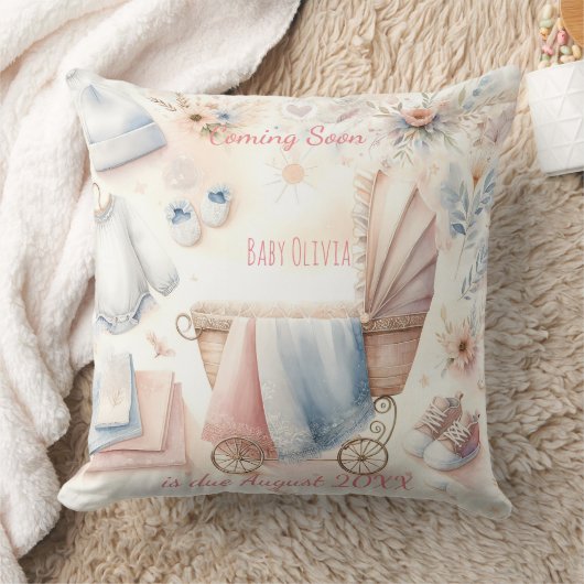 Schattigee aankondiging binnenkort Uitnodiging Kussen (Deken)