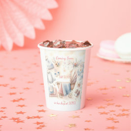 Schattigee aankondiging binnenkort Uitnodiging Papieren Bekers