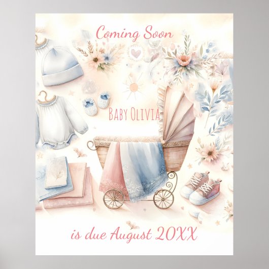 Schattigee aankondiging binnenkort Uitnodiging Poster (Voorkant)