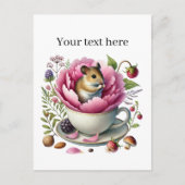 Schattigee aanpasbare dierenvrienden Teacup Mouse Briefkaart (Voorkant)