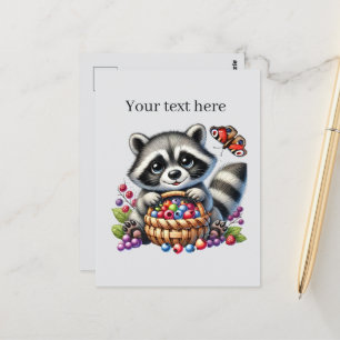 Schattigee aanpasbare dierenvrienden wasbeer briefkaart
