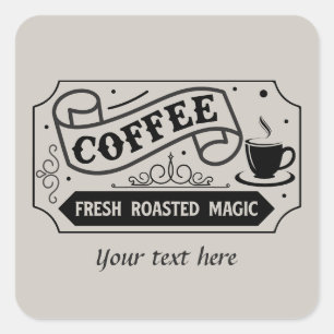 Schattigee aanpasbare koffie sticker