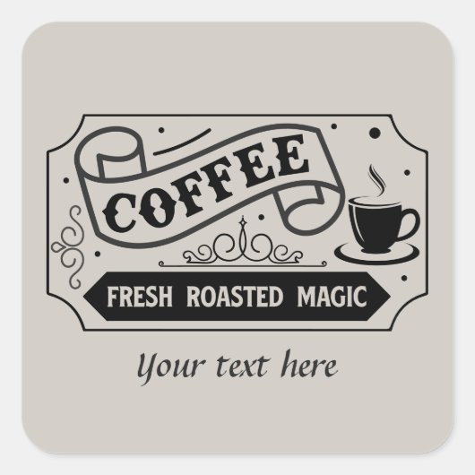 Schattigee aanpasbare koffie sticker (Voorkant)