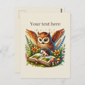 Schattigee aanpasbare leesuil briefkaart (Voorkant / Achterkant)