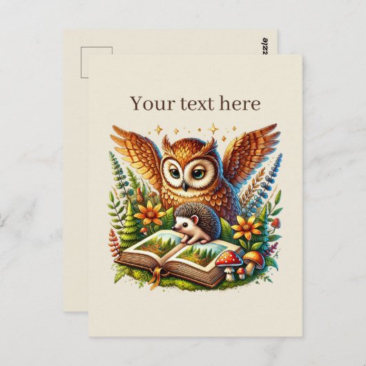 Schattigee aanpasbare leesuil briefkaart (Voorkant / Achterkant)