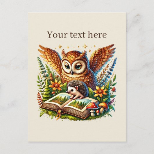 Schattigee aanpasbare leesuil briefkaart (Voorkant)