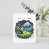 Schattigee aanpasbare sterrenkijkdieren briefkaart (Staand voorkant)