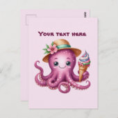Schattigee aanpasbare strandoctopus briefkaart (Voorkant / Achterkant)