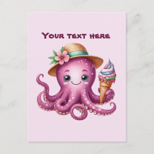 Schattigee aanpasbare strandoctopus briefkaart (Voorkant)