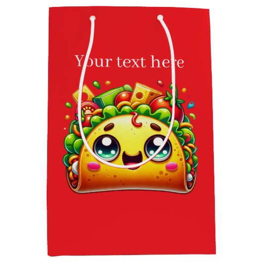 Schattigee aanpasbare taco-partij medium cadeauzakje (Voorkant)