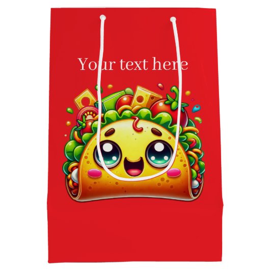 Schattigee aanpasbare taco-partij medium cadeauzakje (Achterkant)