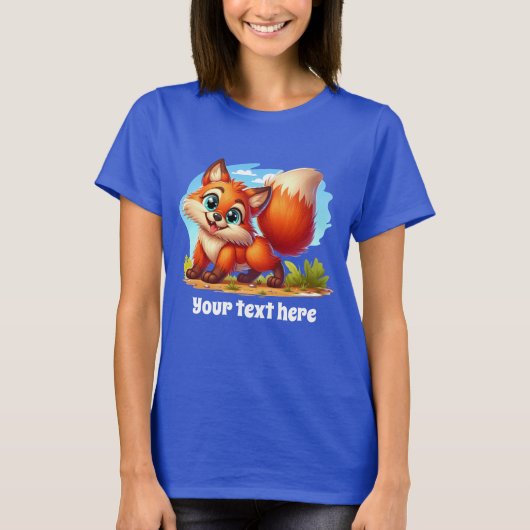 Schattigee aanpasbare vossenliefhebbers t-shirt (Voorkant)
