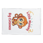 Schattigee Aap Chimpansee eet koekjes cartoon Kussensloop (Achterkant-Links)