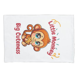 Schattigee Aap Chimpansee eet koekjes cartoon Kussensloop