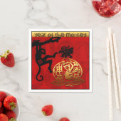 Schattigee Aap Chinees Jaar Zodiac Verjaardagspapi Servetten (Insitu)