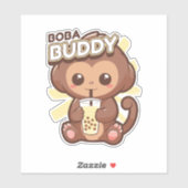SCHATTIGEE AAP DRINK BOBA THEE STICKER (Vel)