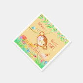 Schattigee Aap Eerste Verjaardag Servet (Hoek)