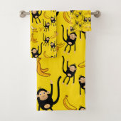 Schattigee aap- en bananenprint bad handdoek (Insitu)