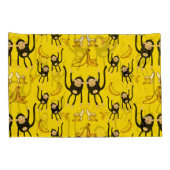Schattigee aap- en bananenprint kussensloop (Achterkant-Rechts)