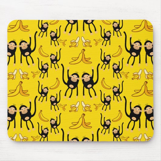 Schattigee aap- en bananenprint muismat (Voorkant)