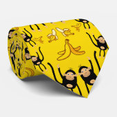 Schattigee aap- en bananenprint stropdas (Opgerold)