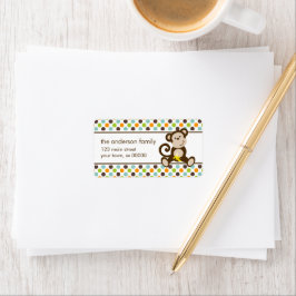 Schattigee Aap en Polka Dots Etiket