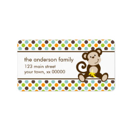 Schattigee Aap en Polka Dots Etiket