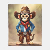 Schattigee aap in een cowboykostuum fleece deken (Voorkant)