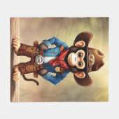 Schattigee aap in een cowboykostuum fleece deken (Voorkant (Horizontaal))