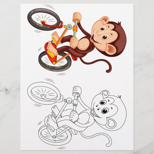 Schattigee aap kleurplaat (Voorkant)