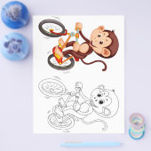 Schattigee aap kleurplaat flyer (Enkel)