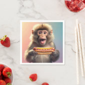 Schattigee aap met hotdog servet (Insitu)