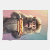 Schattigee aap met hotdog theedoek (Horizontaal)