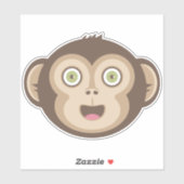 Schattigee aap - Schattige chimpansee Happy Face Sticker (Vel)