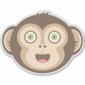 Schattigee aap - Schattige chimpansee Happy Face Sticker (Voorkant)