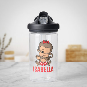 Schattigee Aap Waterfles voor Meisje - Winking