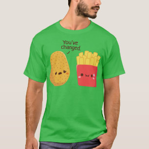 Schattigee aardappel en frietjes grappig t-shirt