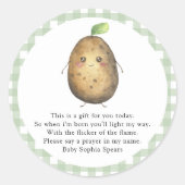 Schattigee aardappel - Gebedskaars label (Voorkant)