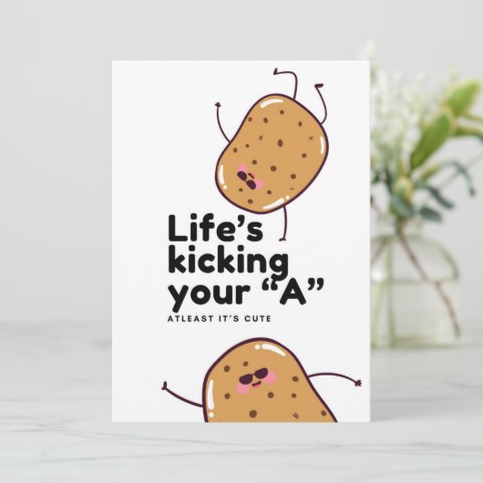 Schattigee aardappel Invitation Kaart (Staand voorkant)